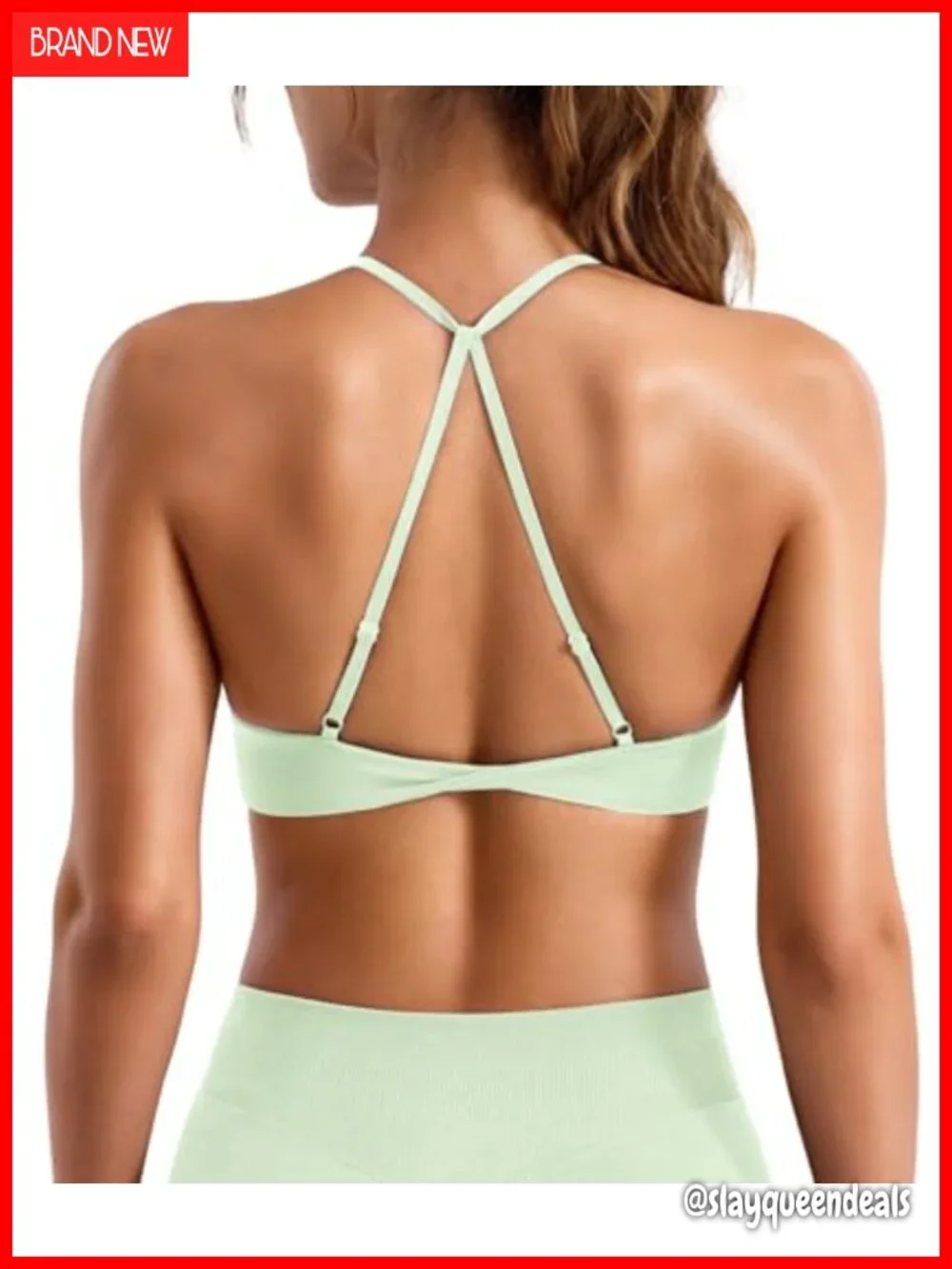 Padded Adjustable Straps Twist Back Sports Bra Crop Top